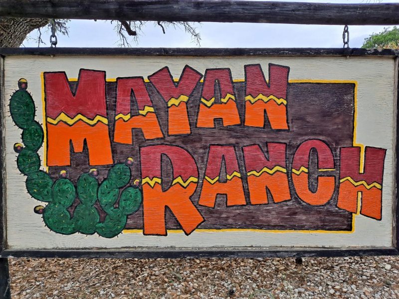 Mayan ranch entry sign