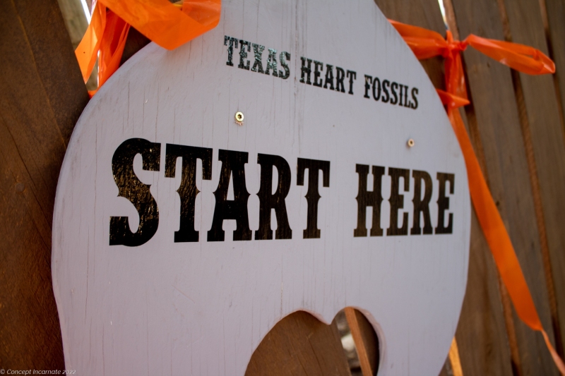 Texas Heart Fossils sign